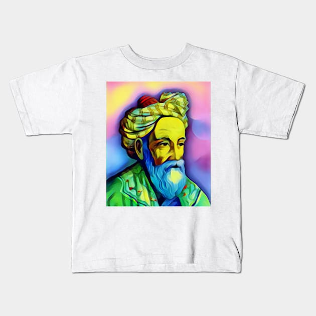 Omar Khayyam Colourful Portrait | Omar Khayyam Artwork 6 Kids T-Shirt by JustLit